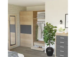 duehome Espejo de pared Kira Cambria - Grafito Marru00f3n Discount