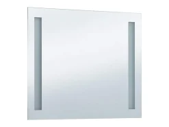 Espejo de pared LED para baño 80x60 cm Plateado Sale