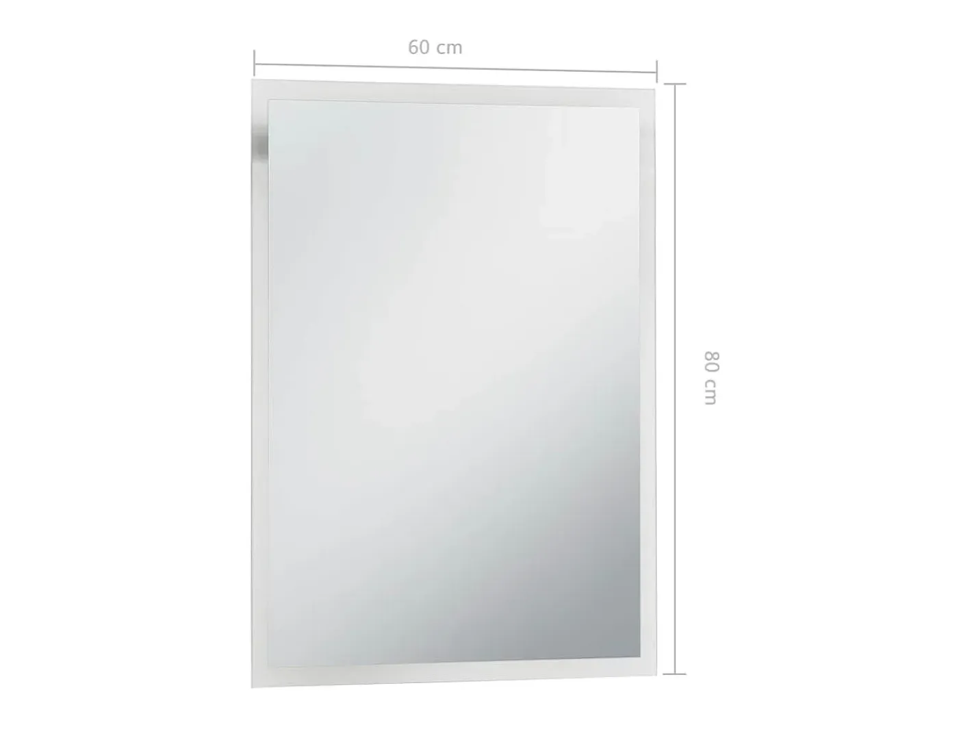 Espejo-Espejo de pared LED para baño 60x80 cm Plateado