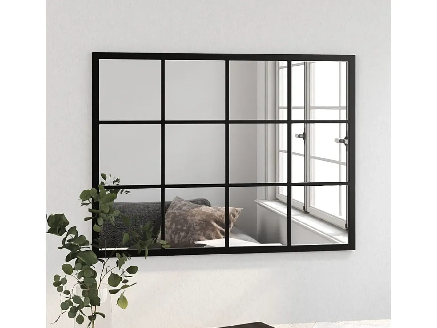 Espejo de pared metal 80x60 cm ES335417 Negro New