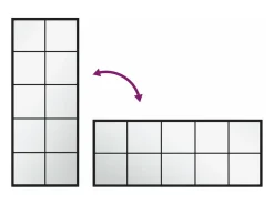 Discount Espejo de pared metal 100x40 cm ES146676 Negro