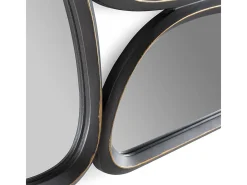 Les Tendances Espejo De Pared|Espejo-Espejo de pared moderno de metal LOMAN - L 89 x H 61 cm Gris