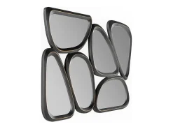 Les Tendances Espejo De Pared|Espejo-Espejo de pared moderno de metal LOMAN - L 89 x H 61 cm Gris