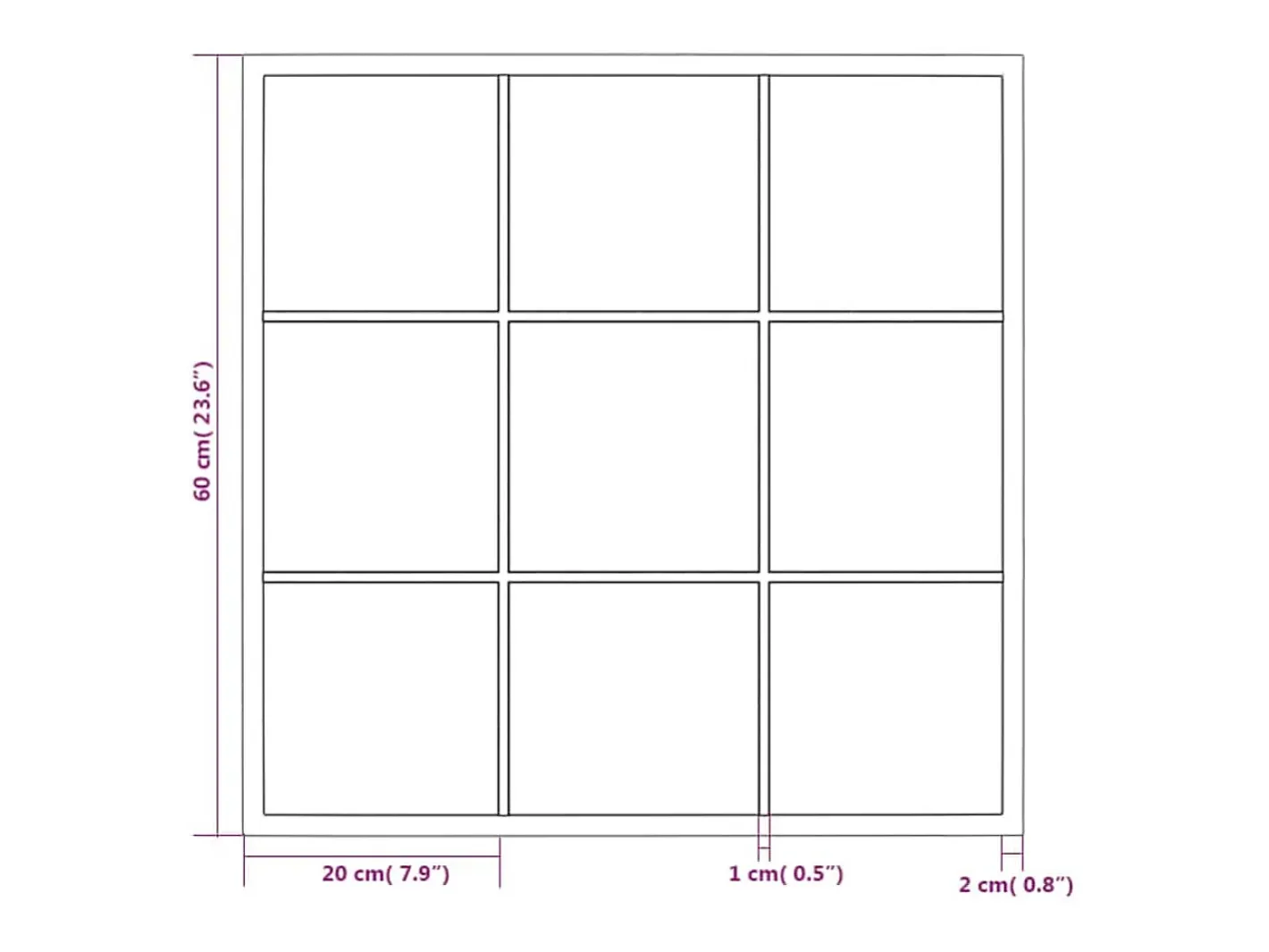 Espejo de pared de metal 60x60 cm Negro