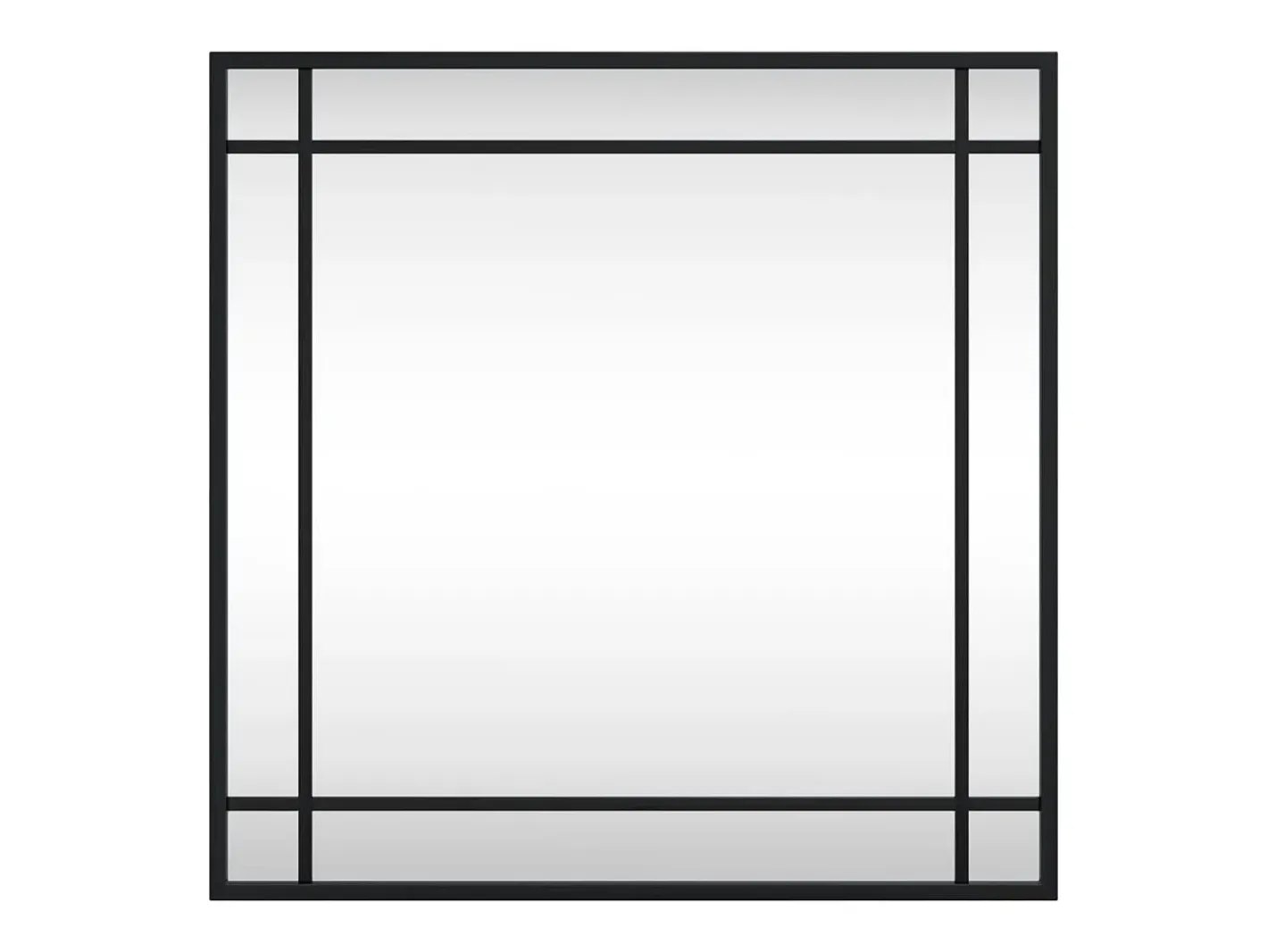 New Espejo de pared 50x50 cm cuadrado de hierro Negro