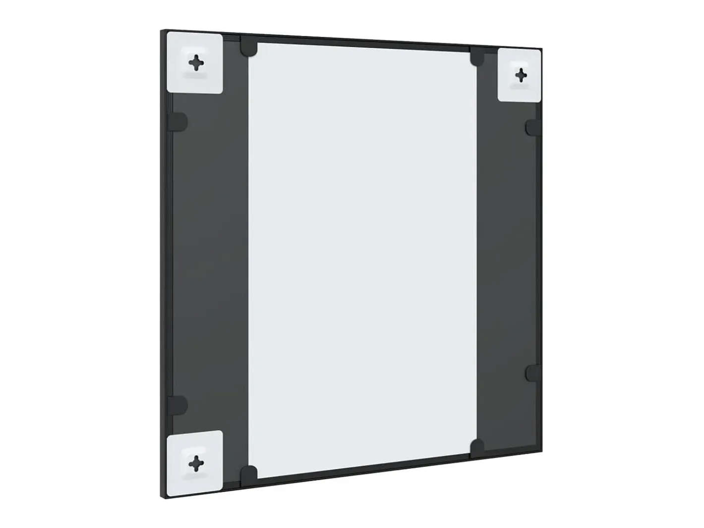 New Espejo de pared 50x50 cm cuadrado de hierro Negro