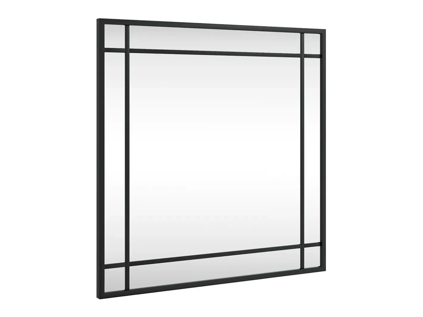 New Espejo de pared 50x50 cm cuadrado de hierro Negro