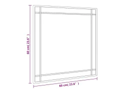 Espejo de pared 60x60 cm cuadrado de hierro Negro Clearance