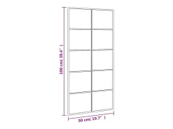 Espejo De Pared|Espejo-Espejo de pared 50x100 cm rectangular hierro Negro