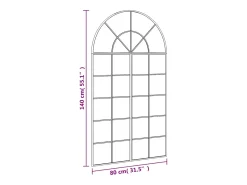 Espejo de pared 80x140 cm arco de hierro Negro Outlet