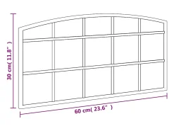 Discount Espejo de pared 60x30 cm arco de hierro Negro