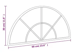 Espejo De Pared|Espejo-Espejo de pared 60x30 cm arco de hierro Negro