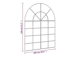Espejo de pared 100x130 cm arco de hierro Negro