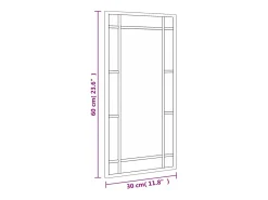 Espejo de pared 30x60 cm rectangular de hierro Negro Sale