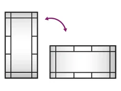 Espejo de pared 30x60 cm rectangular de hierro Negro Sale