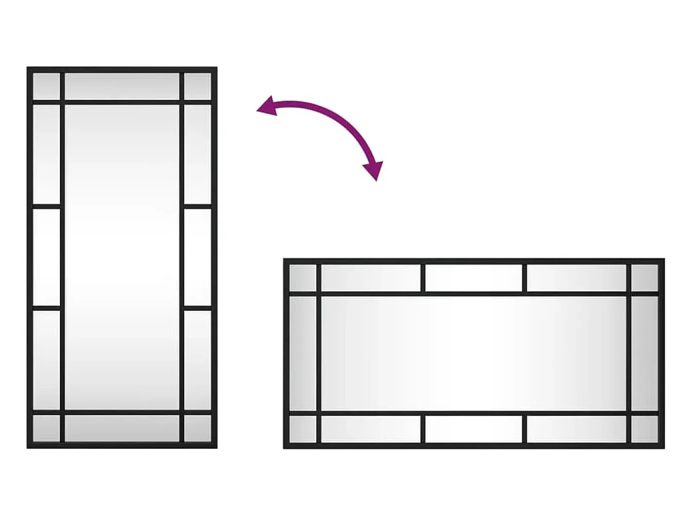Espejo de pared 30x60 cm rectangular de hierro Negro Sale