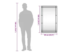 Espejo de pared 60x100 cm rectangular hierro Negro Clearance