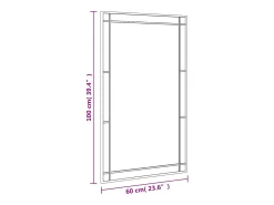 Espejo de pared 60x100 cm rectangular hierro Negro Clearance