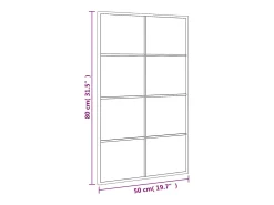Espejo De Pared|Espejo-Espejo de pared 50x80 cm rectangular hierro Negro