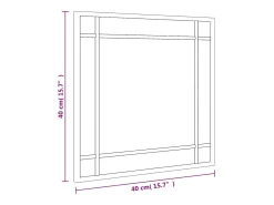 Best Espejo de pared 40x40 cm cuadrado de hierro Negro