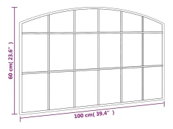 Online Espejo de pared 100x60 cm arco de hierro Negro