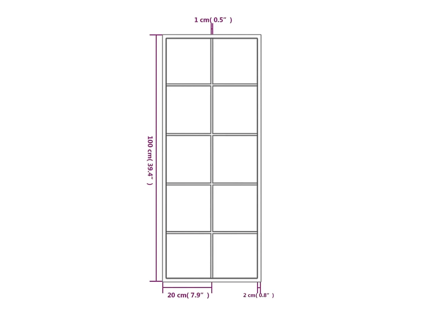 Espejo de pared 100x40 cm metal Negro Best