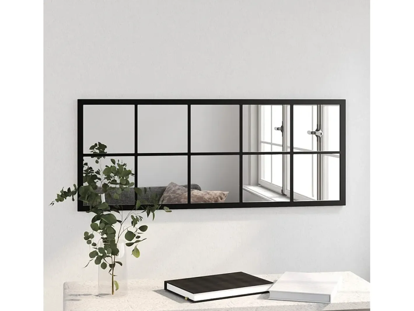 Espejo de pared 100x40 cm metal Negro Best