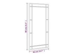 Espejo De Pared|Espejo-Espejo de pared 40x80 cm rectangular hierro Negro