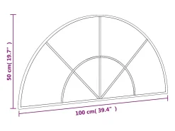 Discount Espejo de pared 100x50 cm arco de hierro Negro