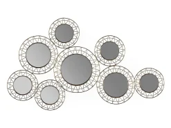 Les Tendances Espejo De Pared|Espejo-Espejo de pared original de metal CIRKO - L 121 x H 45 cm Dorado