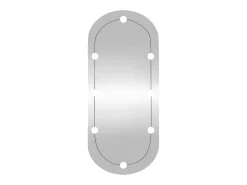 Espejo De Pared|Espejo-Espejo de pared ovalado con luces LED vidrio 25x60 cm ES884165 Plateado