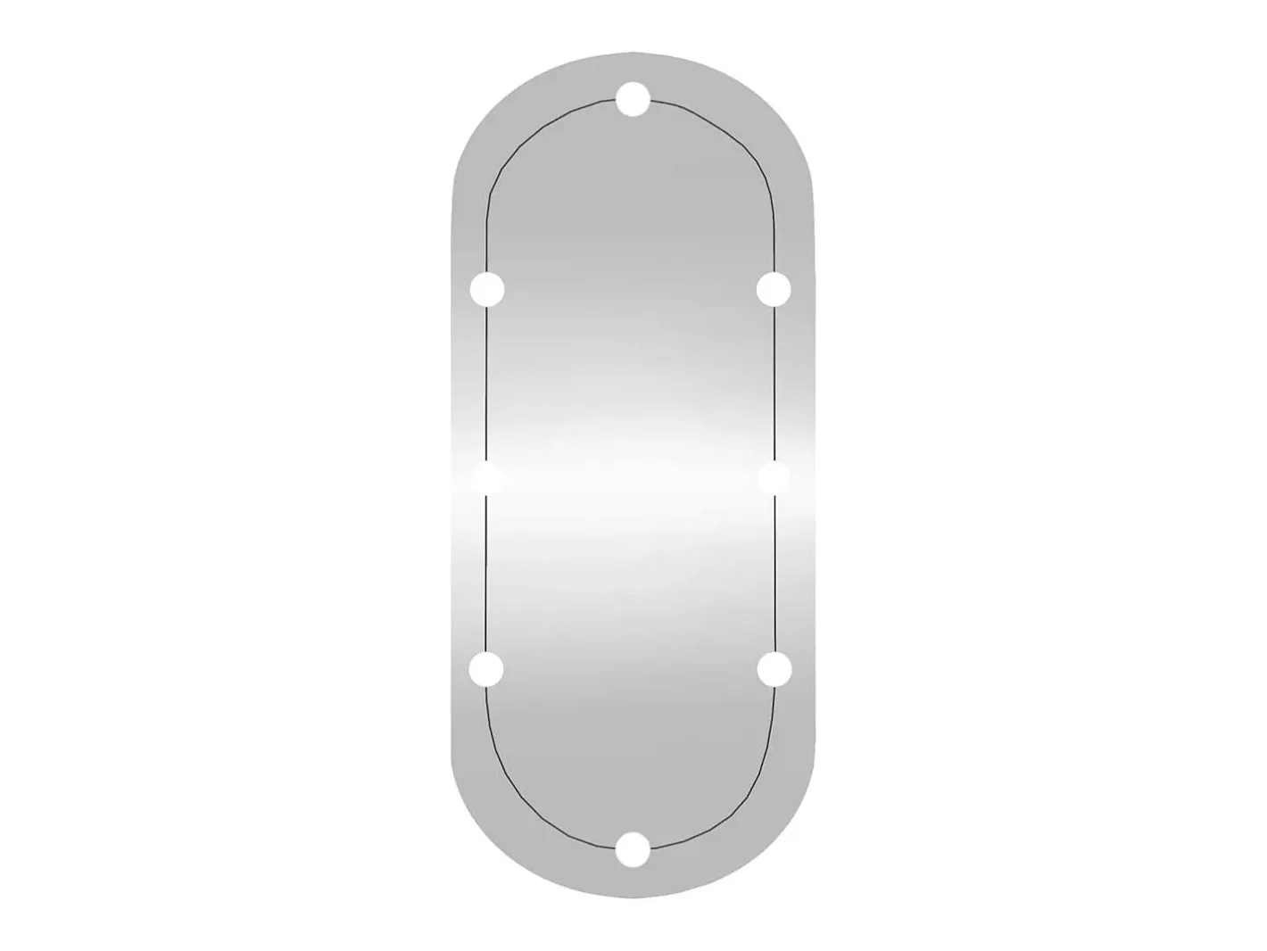 Espejo De Pared|Espejo-Espejo de pared ovalado con luces LED vidrio 25x60 cm ES884165 Plateado
