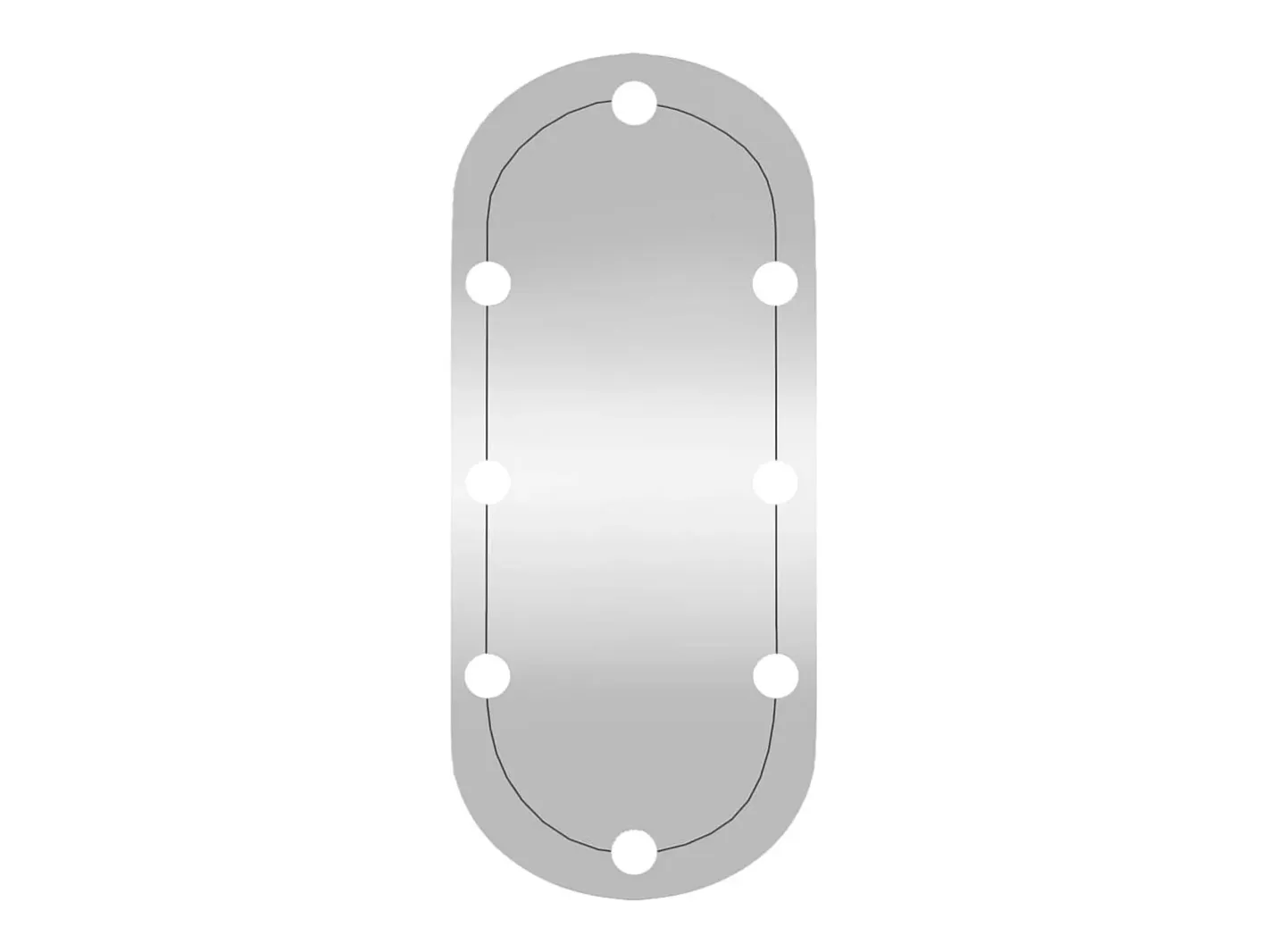 Espejo De Pared|Espejo-Espejo de pared ovalado con luces LED vidrio 35x80 cm ES608850 Plateado