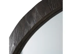 Online Les Tendances Espejo de pared ovalado de madera oscura Blac L 81 cm Marru00f3n