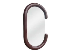 OZAIA Espejo De Pared|Espejo-Espejo de pared ovalado de madera de paulownia, L. 60 x A. 105 cm, Marrón, YALMA Marru00f3n chocolate