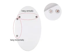 Best Espejo de pared ovalado sin marco, diseño moderno, para baño o dormitorio, 64 x 37 cm Blanco