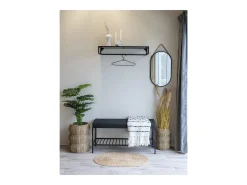 Les Tendances Espejo De Pared|Espejo-Espejo de pared ovalado TRAPANI de metal – L 35 x H 60 cm Negro