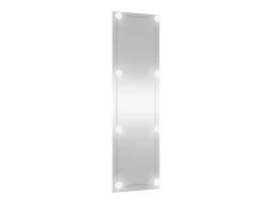Espejo De Pared|Espejo-Espejo de pared rectangular con luces LED vidrio 30x100 cm ES866563 Plateado
