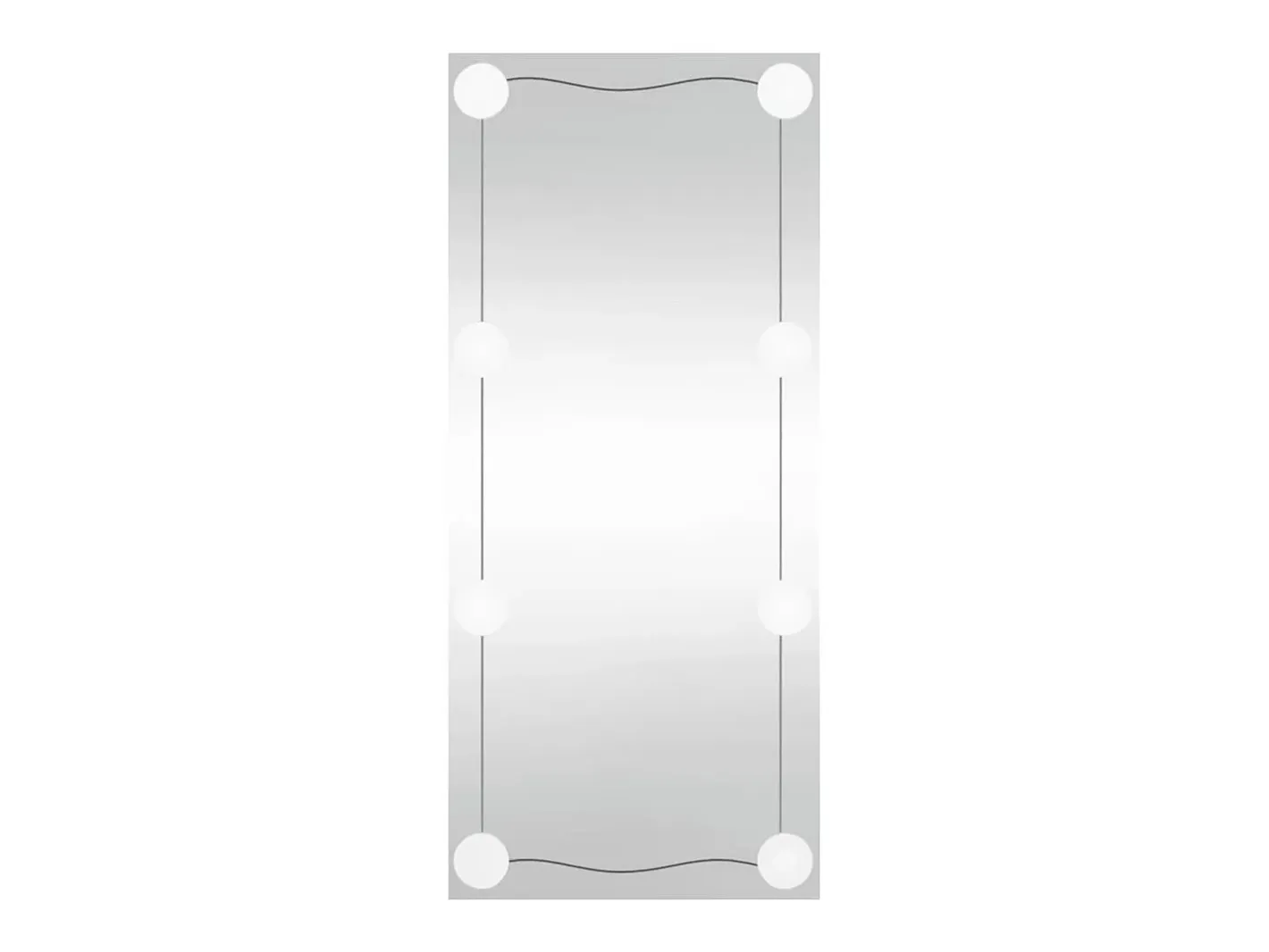 Clearance Espejo de pared rectangular con luces LED vidrio 40x80 cm ES868042 Plateado