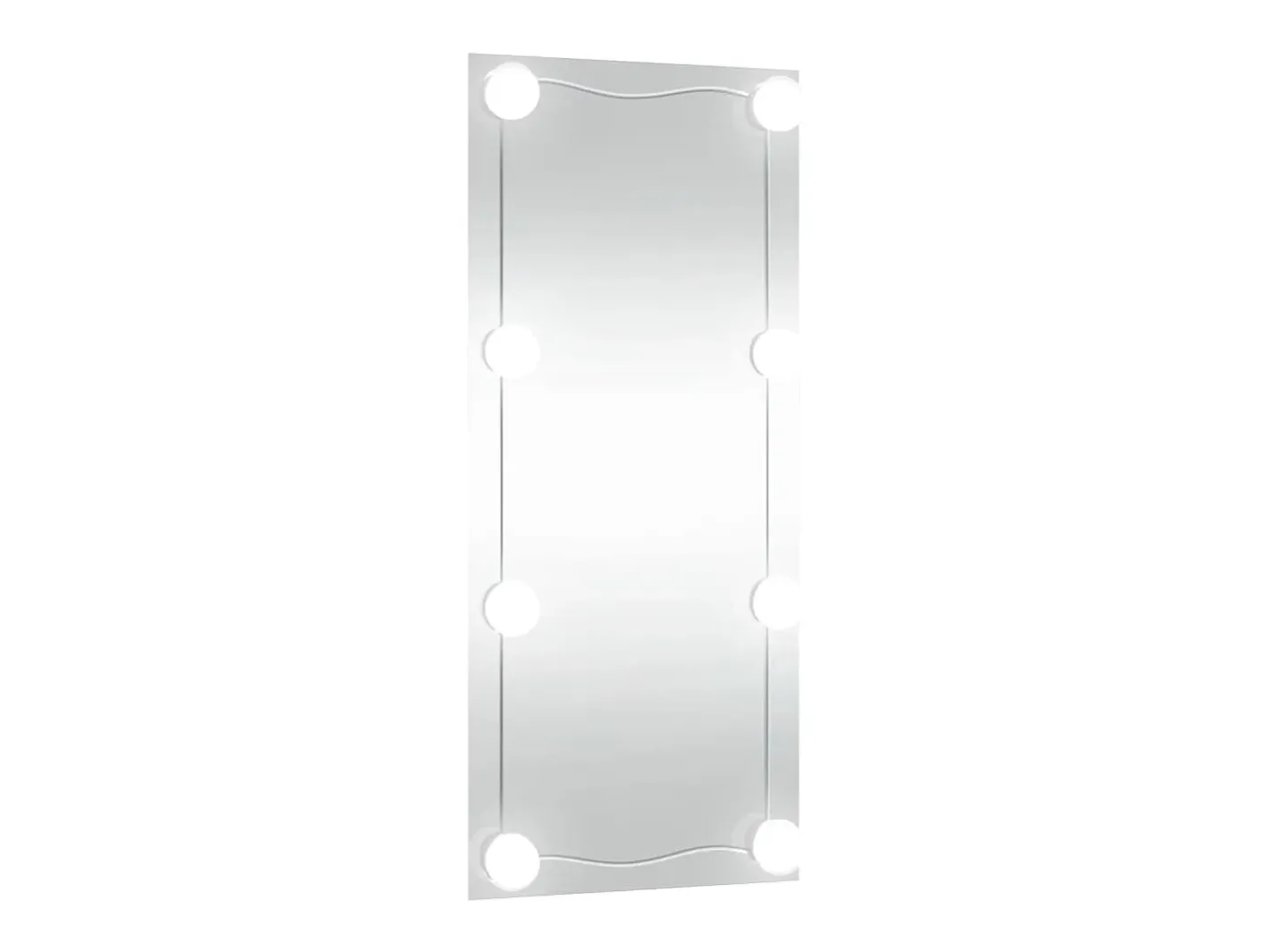 Clearance Espejo de pared rectangular con luces LED vidrio 40x80 cm ES868042 Plateado