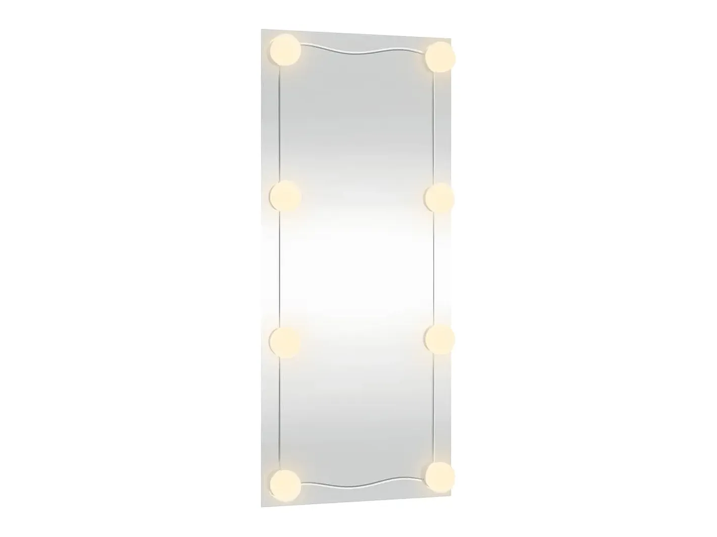 Clearance Espejo de pared rectangular con luces LED vidrio 40x80 cm ES868042 Plateado
