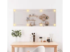 Espejo De Pared|Espejo-Espejo de pared rectangular con luces LED vidrio 40x100 cm ES462610 Plateado