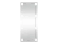 Espejo de pared rectangular con luces LED vidrio 30x80 cm ES898484 Plateado Best