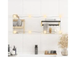 Espejo de pared rectangular con luces LED vidrio 30x80 cm ES898484 Plateado Best