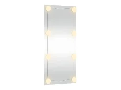 Espejo de pared rectangular con luces LED vidrio 30x80 cm ES898484 Plateado Best
