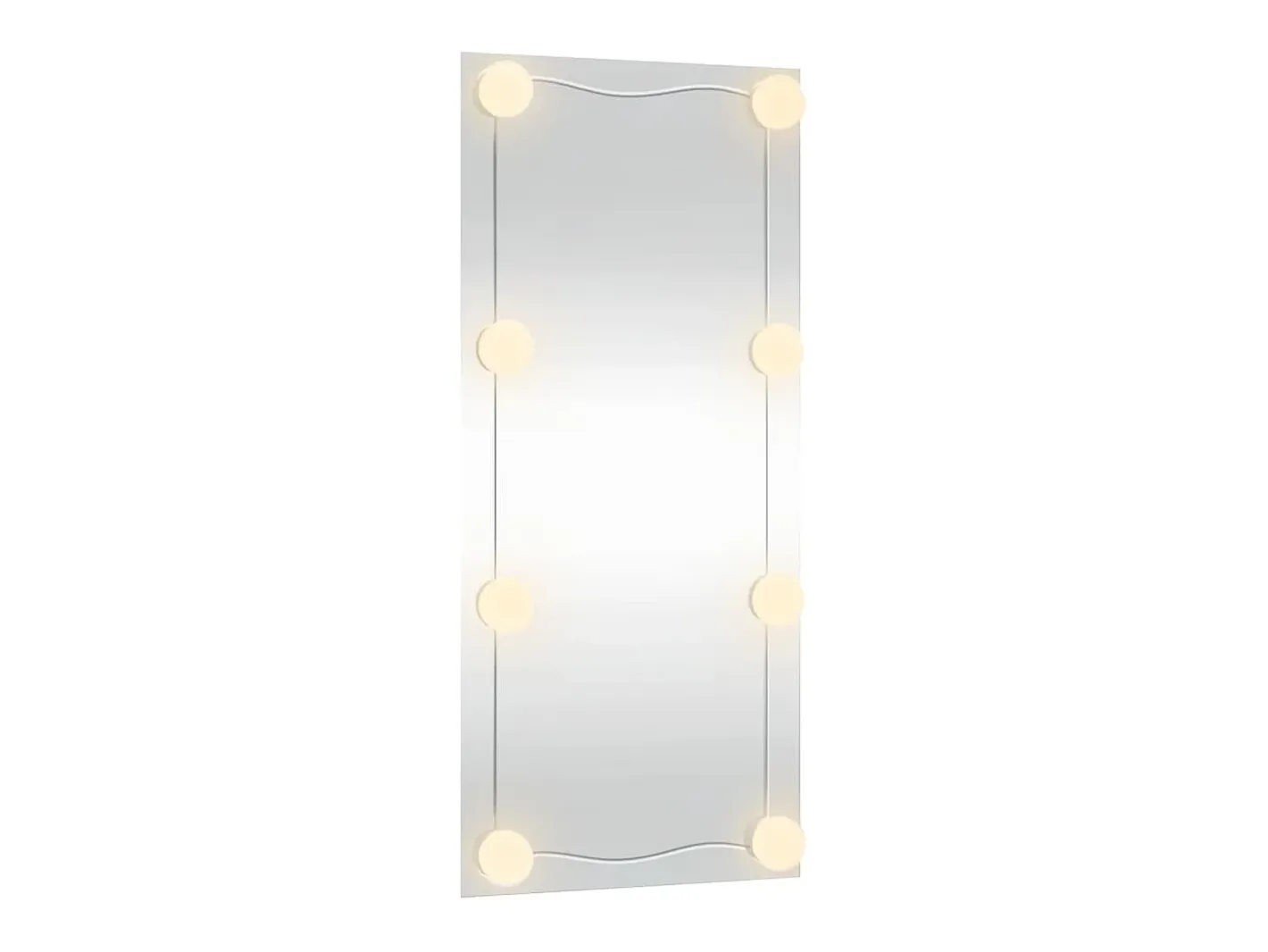 Espejo de pared rectangular con luces LED vidrio 30x80 cm ES898484 Plateado Best