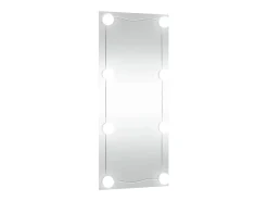 Espejo de pared rectangular con luces LED vidrio 30x80 cm ES898484 Plateado Best
