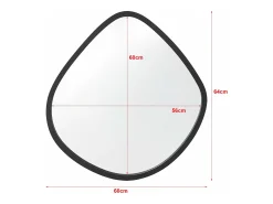 Helloshop26 Espejo de pared redondo 64 x 60 cm mate 03_0007904 Negro Online