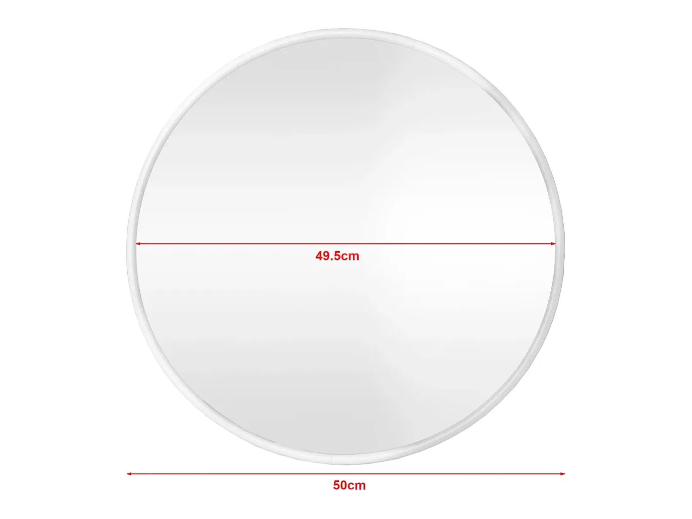 Helloshop26 Espejo de pared redondo 50 cm mate 03_0007941 Blanco