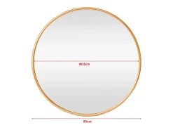 Clearance Helloshop26 Espejo de pared redondo 50 cm dorado 03_0007942 Amarillo